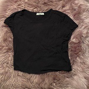 Black T-Shirt Crop Top